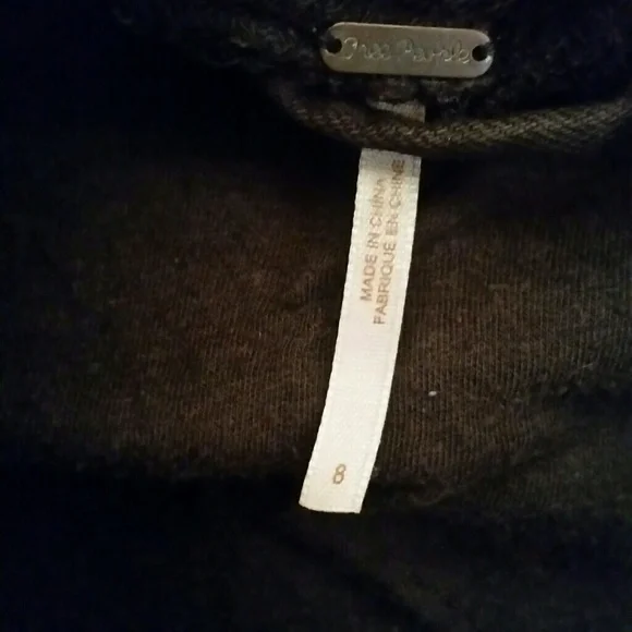 Free People lined moto jacket draped, scarf, S/M - Picture 7 of 8